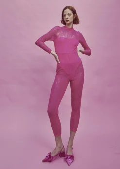 Glamorous Dresses|Crops, Corsets & Bodysuits|Zoe Lace Full Length Bodysuit -Bright-Pink -